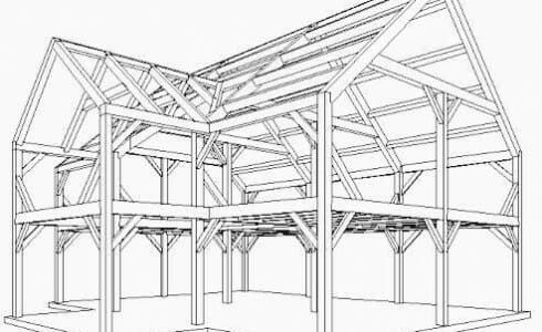 3D Design of a post and beam house