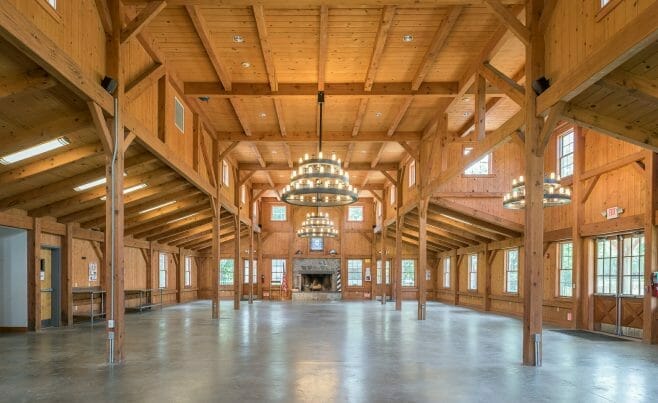 Interior of Deer Lake Post and Beam Dining Hall
