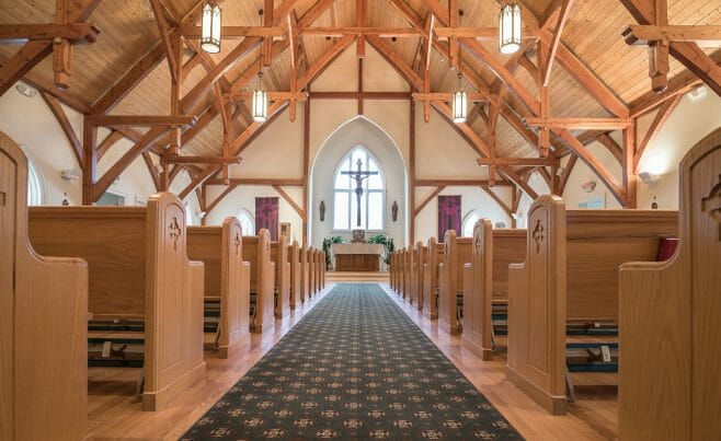 Interior of Saint Patrick's Church in Redding, CT