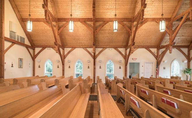 Timber Frame Trusses in Saint Patrick's Church