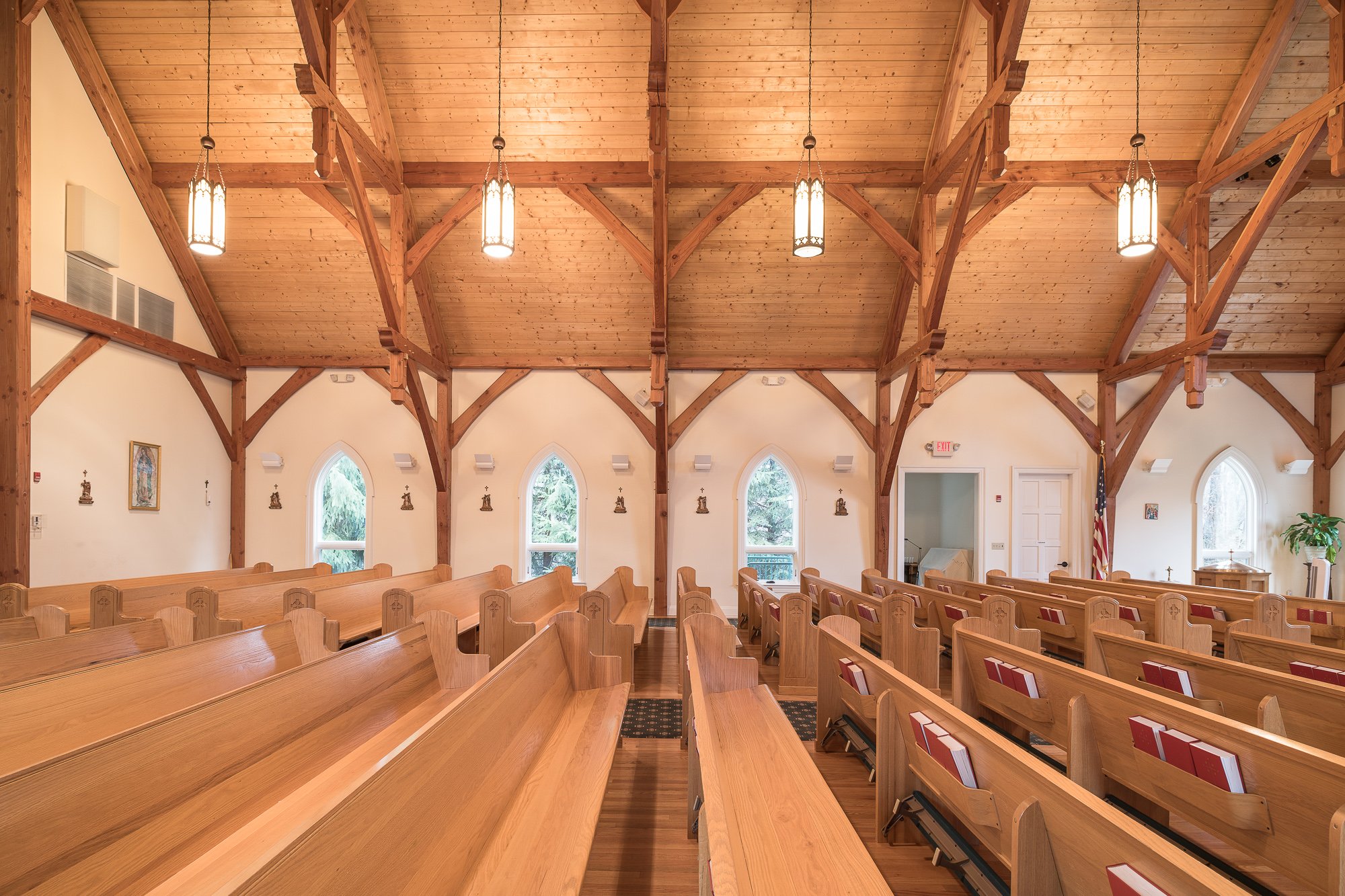 Timber Frame Trusses in Saint Patrick's Church