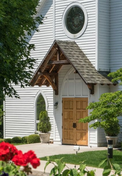 Exterior of Saint Patrick's Church in Redding, CT