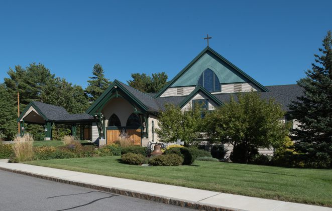 Exterior Porte Cochere Entry Way of Our Lady of The Mountains Church