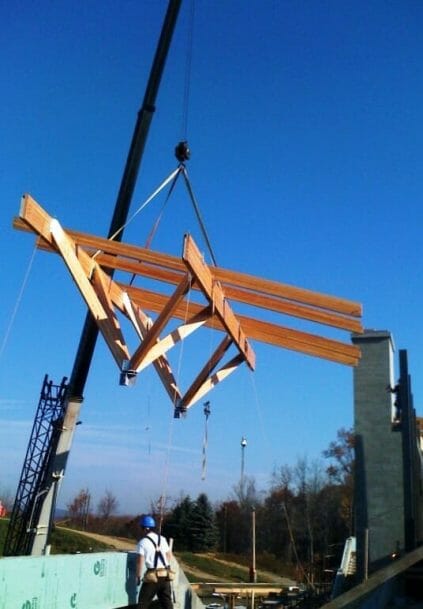 Roof Rafters Flying During Canopy Assembly