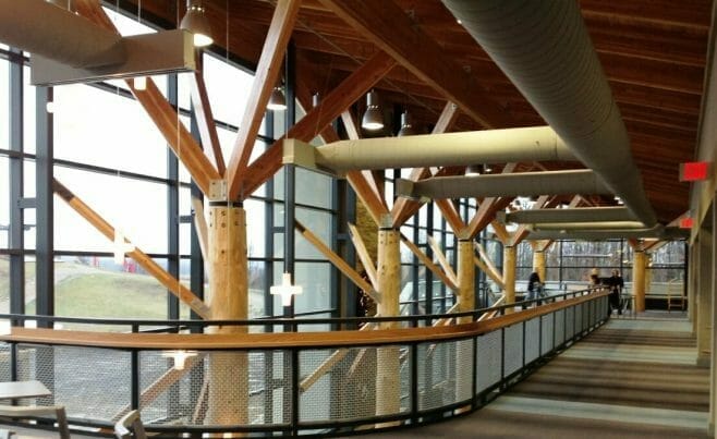 Nemacolin Ski Lodge Interior with Timber Poles