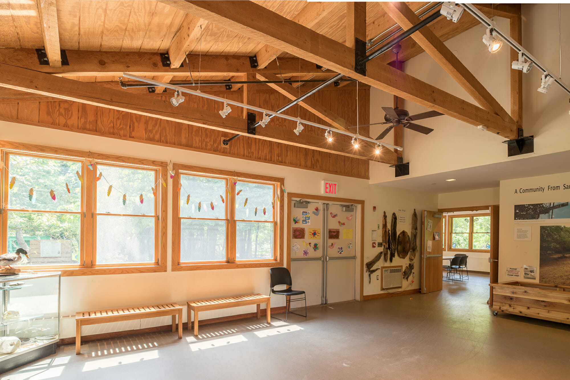 Timber Frame Classroom with Trusses at the Clay Pit Ponds Visitor Center in Staten Island, NJ