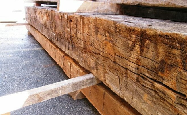 Antique Oak Timber that has been Rough Hewn