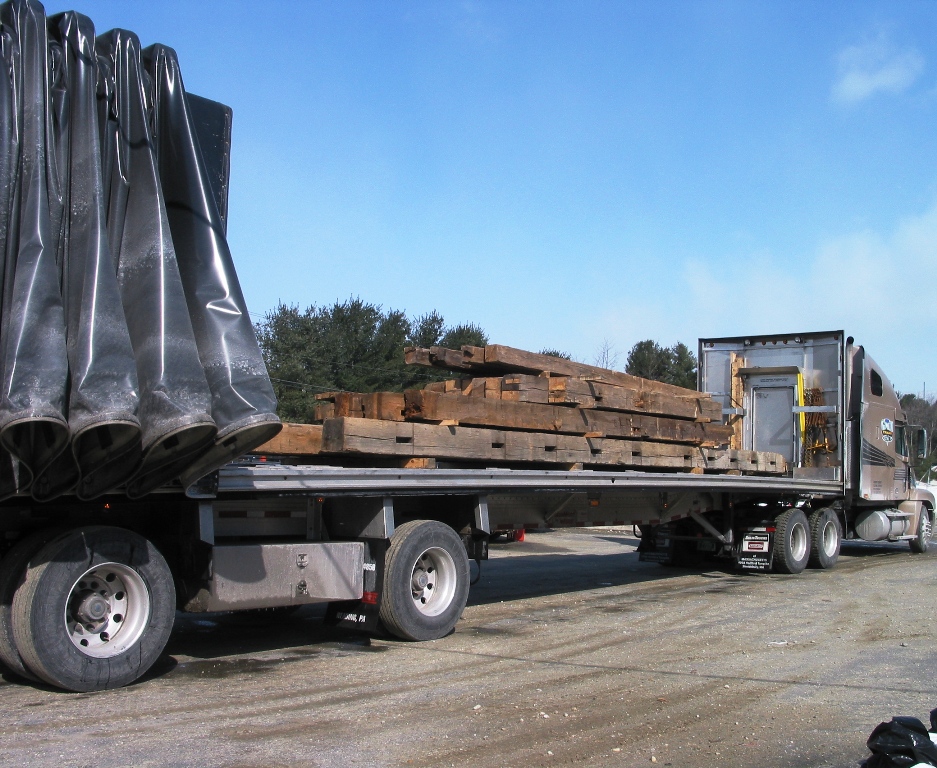 Truck Loaded with Reclaimed Beams