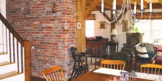 Dining Room with Exposed Beams