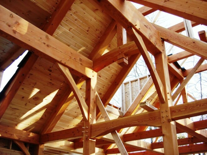 Timber Posts and Beams with Brackets