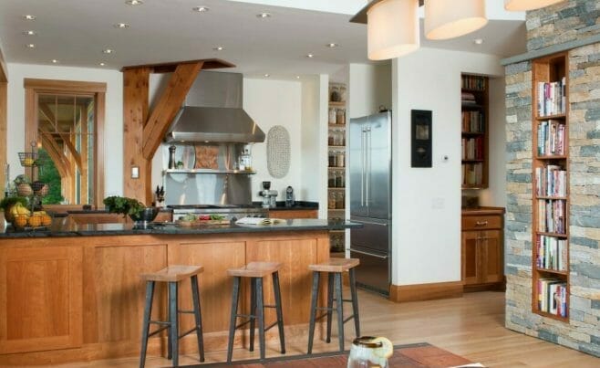 Incredible Dining Area with a Timber Walkway Over it