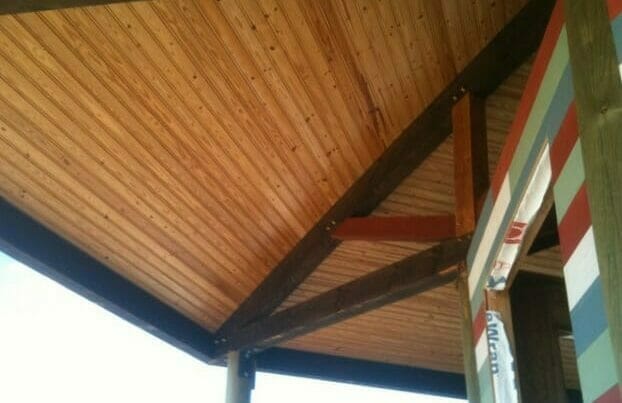 Stained Timber Porch Trusses