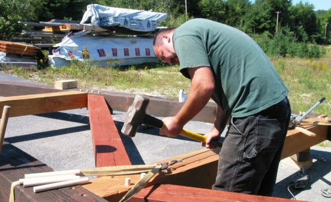 King Post Truss During Assembly