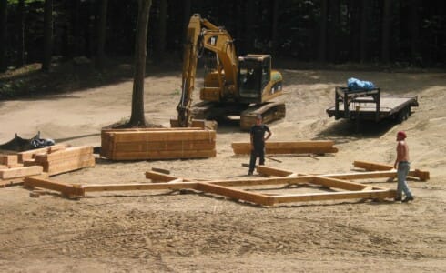 Construction Crew Building Bents