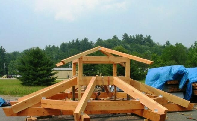 Timber Frame Gazebo in Construction at Citizen's Park