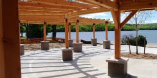 Stained Timber Pergola with a Beautiful View