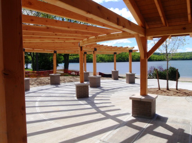 Stained Timber Pergola with a Beautiful View