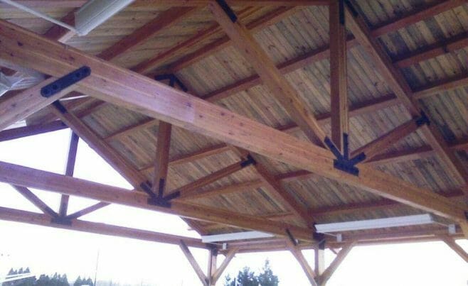 Park Pavilion with Custom Roof Trusses