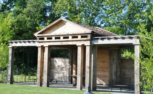 Weathered Wood Pool Shelter