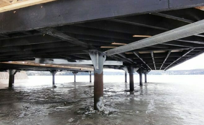 Underside Support Posts For the Timber Boathouse