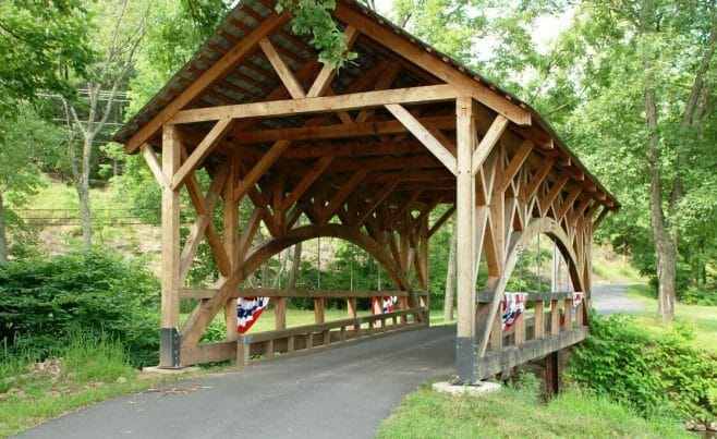 Bridge Entry Constructed with Red Oak Timber