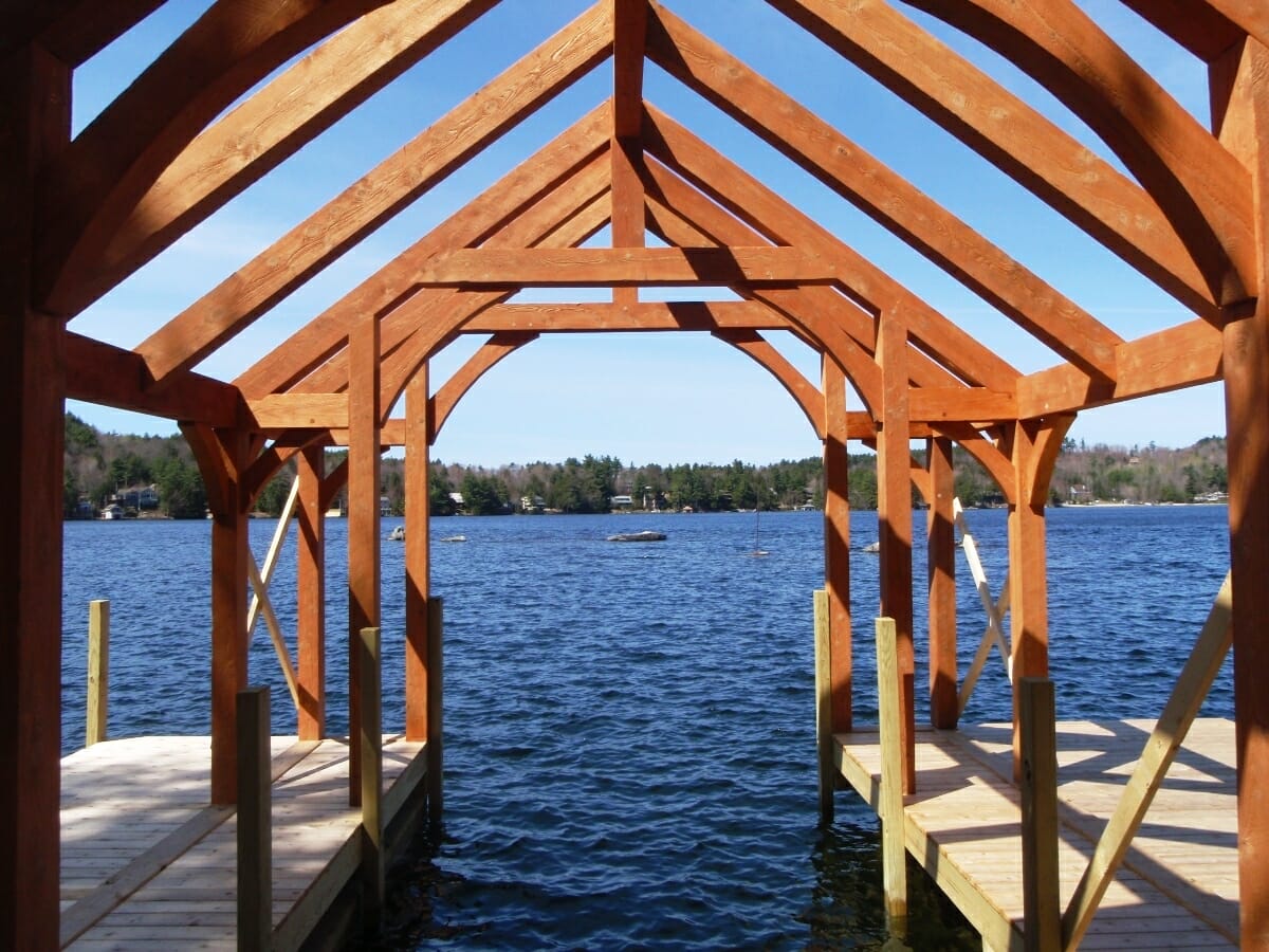 Hemlock Timber Frame Boathouse