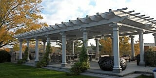 the High Winds Pergola Is Made Out of Hand Hewn White Oak