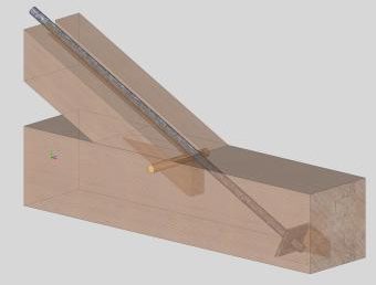 Hidden Steel Rod in a Timber Frame