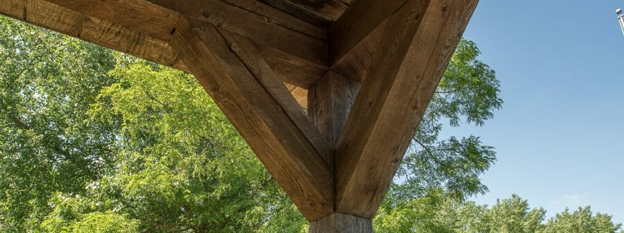 Weathered Timber Walkway at Clay Pit Ponds Visitor Center in Staten Island, NJ