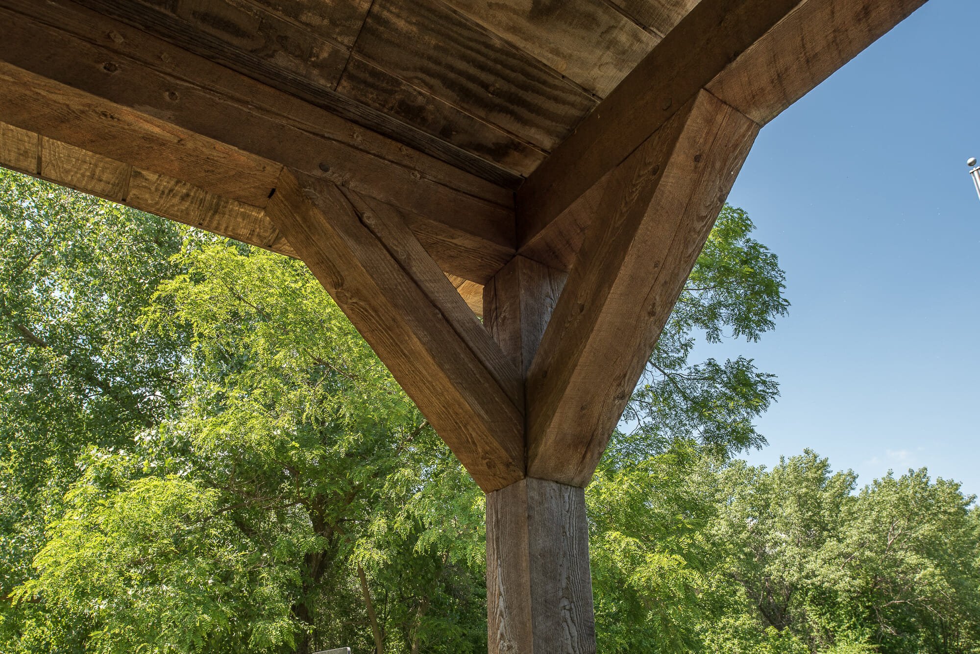 Weathered Timber Walkway at Clay Pit Ponds Visitor Center in Staten Island, NJ