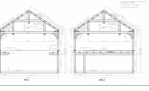 Shop Drawings of Queen Post Trusses