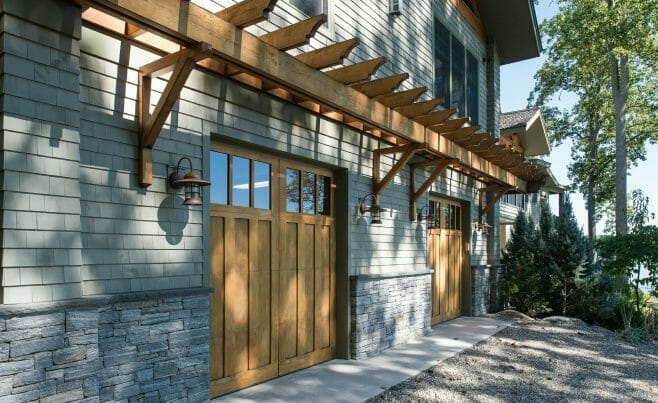 Exterior Timber Details of the Wakenah Lake House in CT