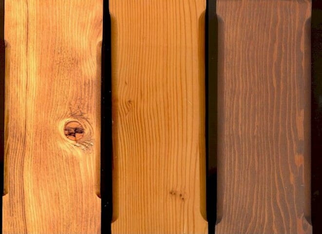 Douglas Fir Timbers with Different Stains & Finishes