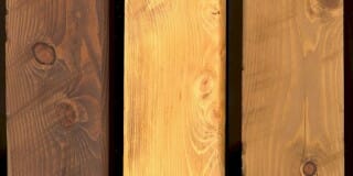Hemlock Timbers with 3 Different Types of Stain