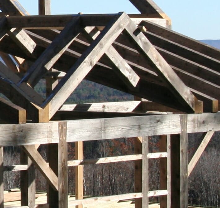 Weather Wood Beams for Sands Barn