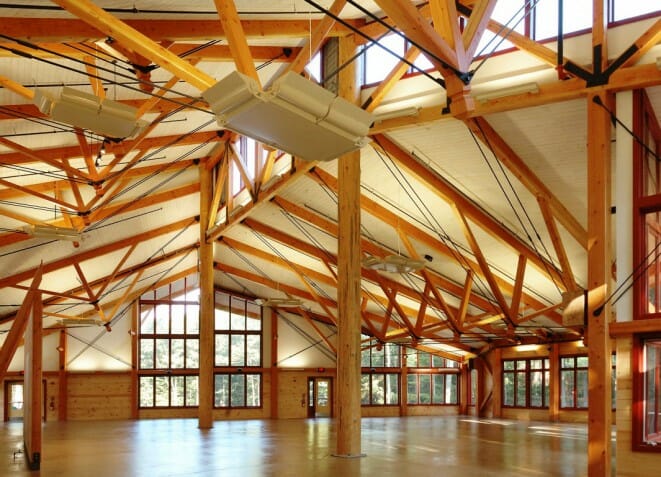 Dining Hall Wood and Steel Trusses for Camp Hayden