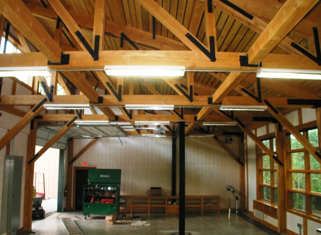 Hemlock Timbers with Steel Joinery at Green Mountain Tech