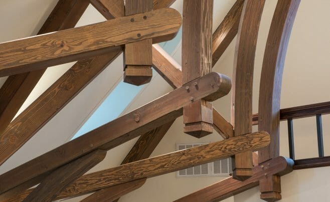 Arched Trusses in Saint Andrews Church in Ridgefield, CT