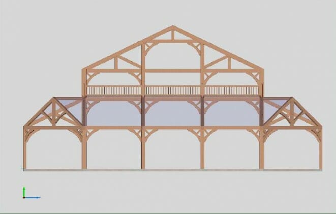 3D Model of a Timber Frame Wedding Pavilion