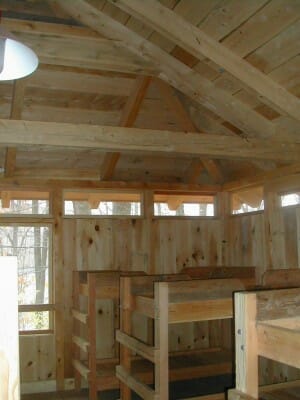 Post and Beam Cabin Interior