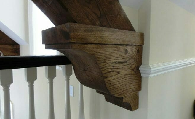 Carved Wood Brace in a Post & Beam Home