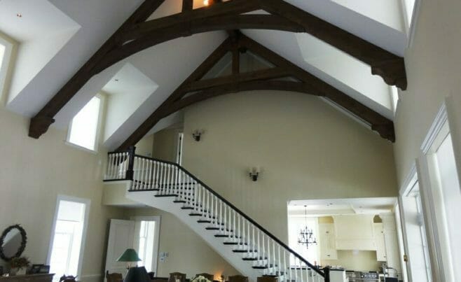 Home Interior with Exposed Timber Trusses