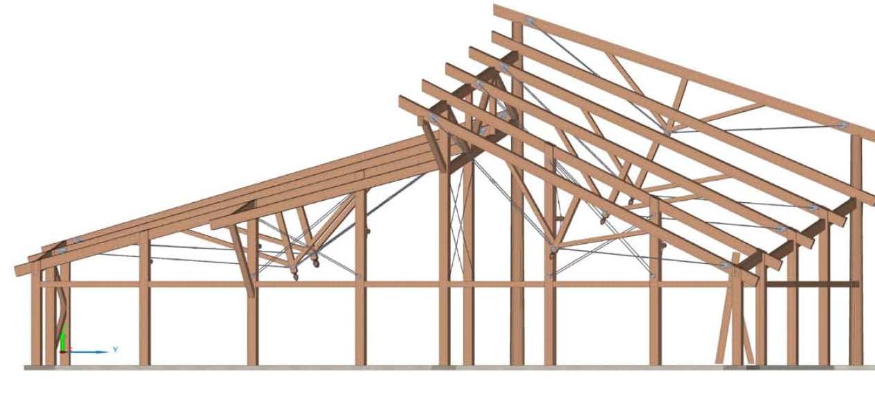 Timber Frame Iso for the Camp Hayden Dining Hall