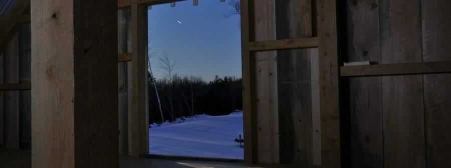 Sun rise through the barn door