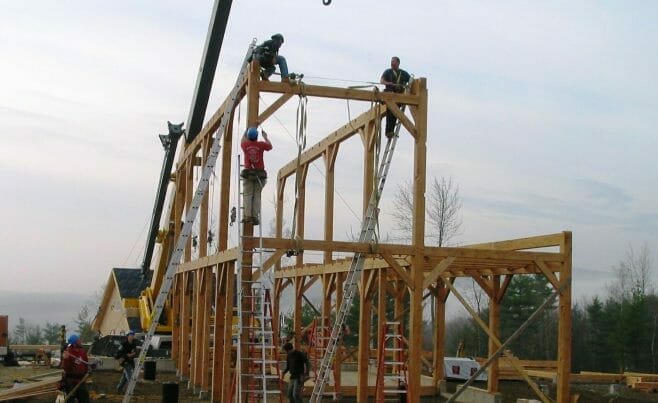 Timber framing raising