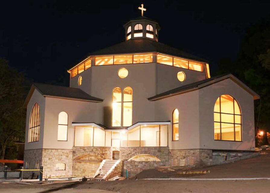 View of chapel at night