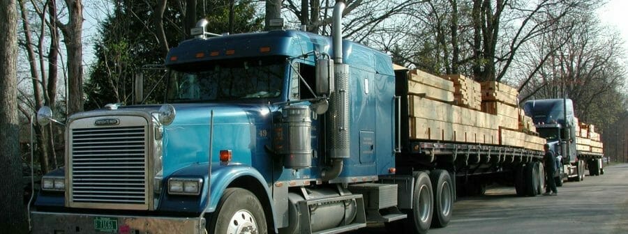 Timbers being delivered