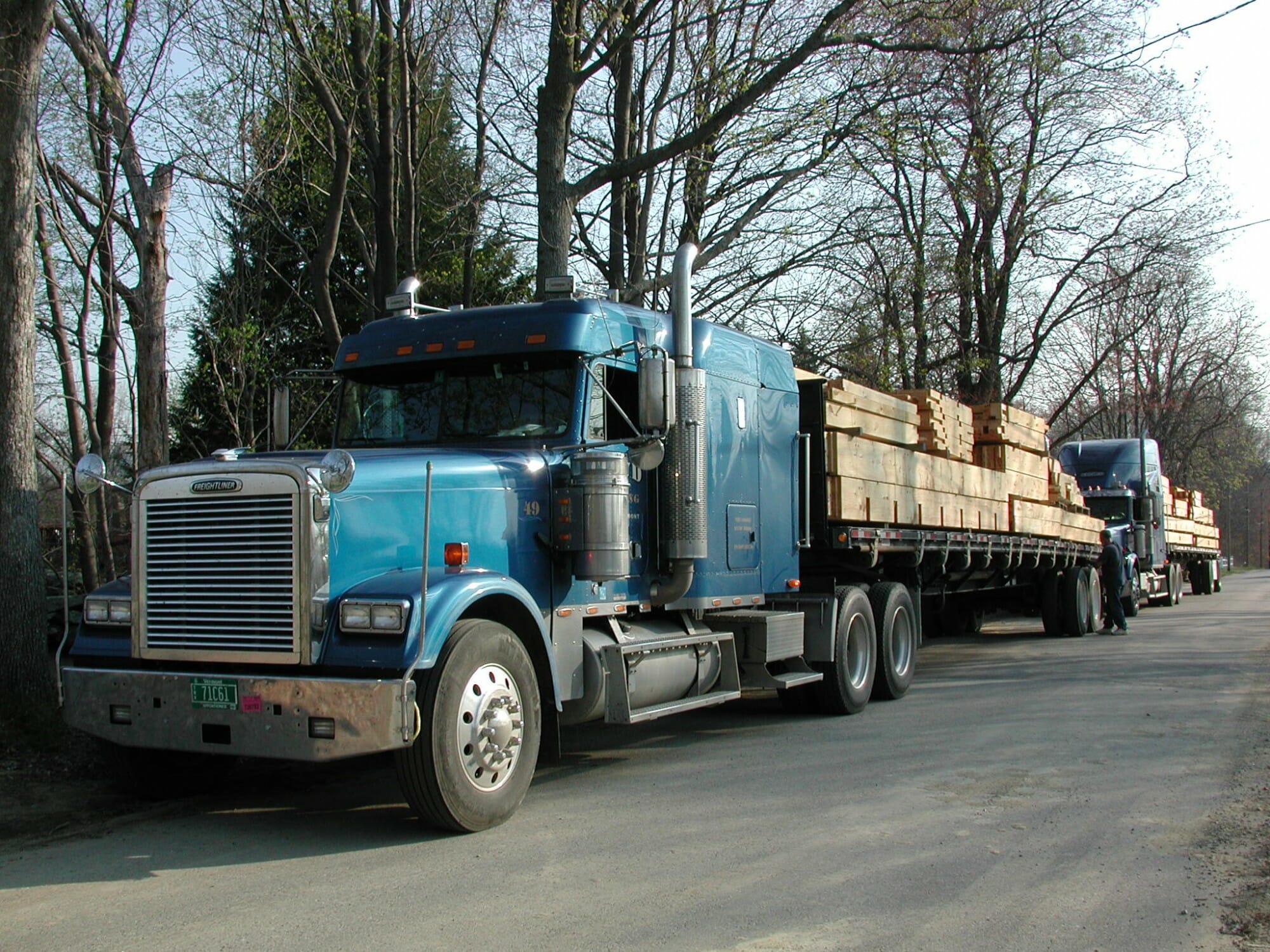 Timbers being delivered