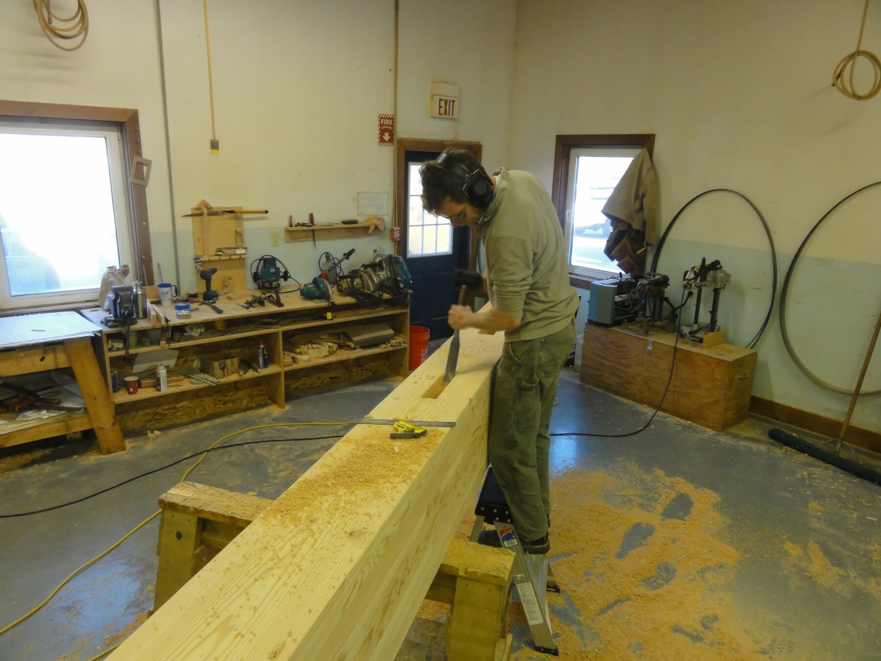 Dan finishing up a mortise cut.