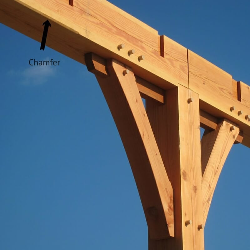 Chamfered timber